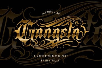 Gangsta Typeface - Tattoo Fonts